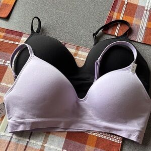 PINK Victoria's Secret Black and Lavender Bras